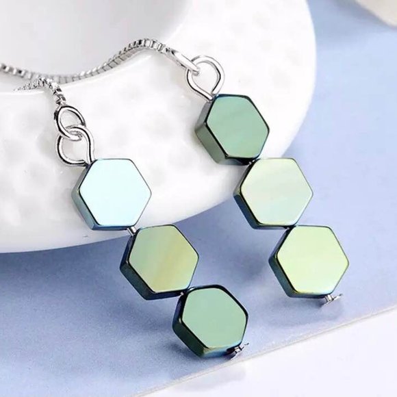 New Silver-Tone & Green "Slytherin" (Harry Potter) Geometric Threaders (Ver 22) - Picture 3 of 10